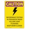 Signmission OSHA CAUTION RADIATION Sign, Microwave Testing In W/ Symbol, 10in X 7in Decal, 10" H, 7" W, Portrait OS-CR-D-710-V-10246 - alternate 1